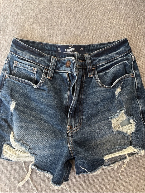 Hollister Pants - Hollister Distressed Blue Denim Cutoff Shorts